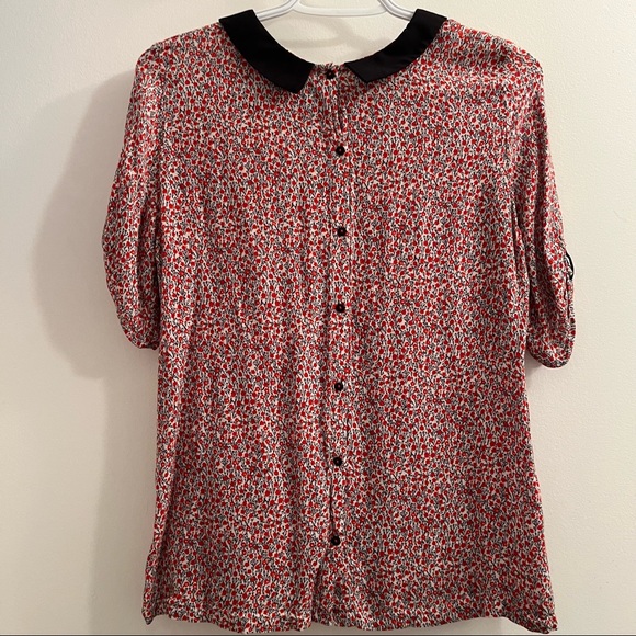 Promod Collared Floral Blouse Size S - Picture 4 of 4
